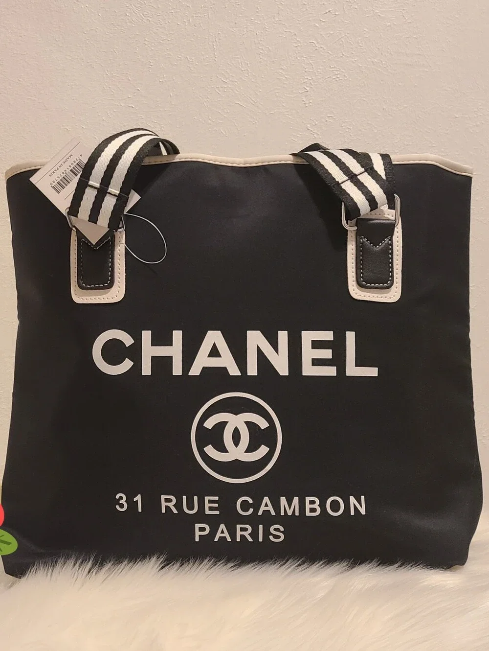 GWP Black and White Canvas Logo Tote